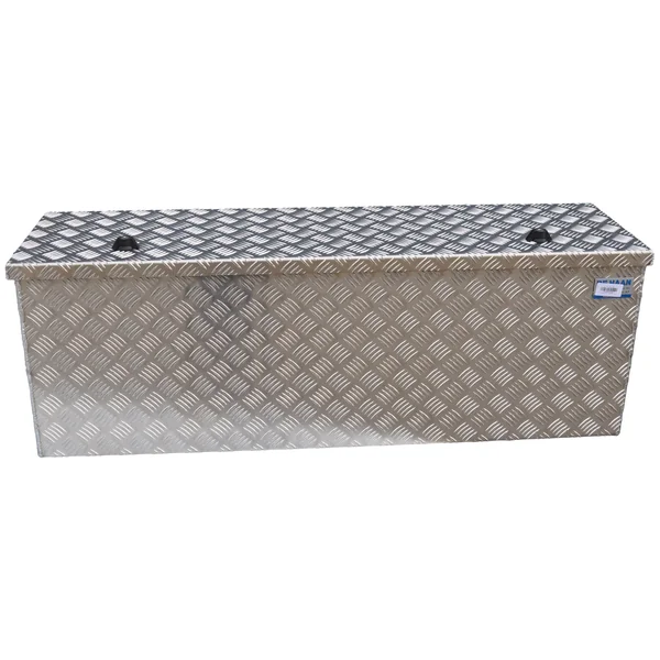 DE HAAN BOX HUW - 1140x340x400 mm - boîte de timon en tôle d'aluminium à damier - avec serrure papillon