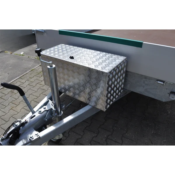 DE HAAN BOX I - 800x400x400 mm - boîte à timon d'aluminium striée étanche à l'eau et à la poussière - avec serrure à papillon, serrures à tendeur ou serrure en T