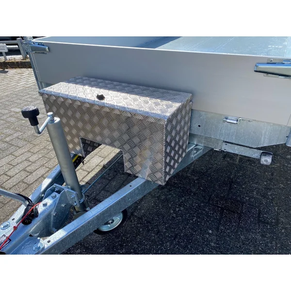 DE HAAN BOX IN - 800x350x400 mm - boîte à timon en aluminium à damier - équipé d'une serrure papillon