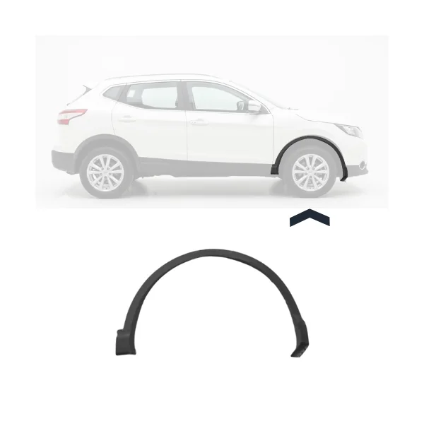 Embout - Tour d'aile avant droite pour NISSAN QASHQAI II ph. 1 2014-2017, Noir, Neuf