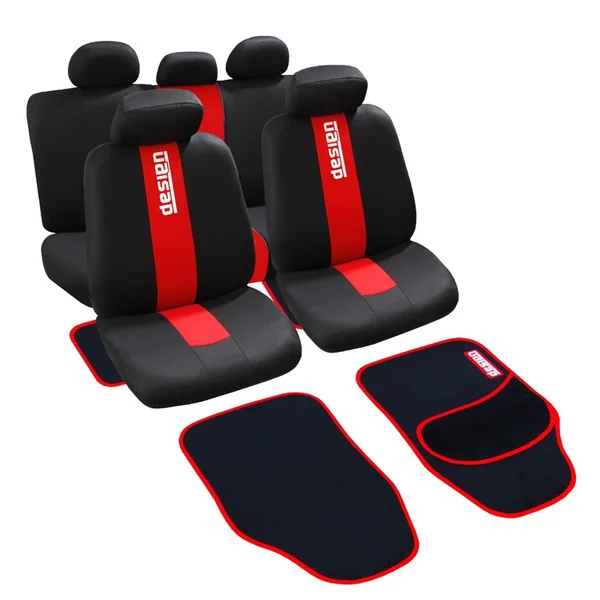 Ensemble housse auto universelle et tapis design