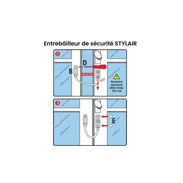 Entrebailleur de fenetre spécial velux et oscillo battant