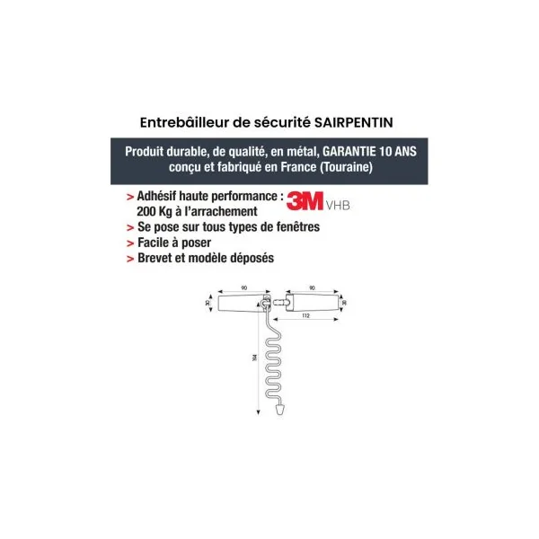 Entrebailleur de fenêtre sans percer anti arrachement