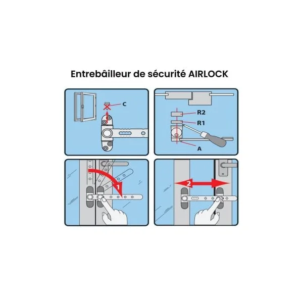 Entrebailleur fenetre bouton haute sécurité