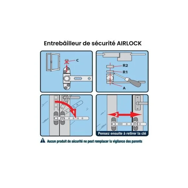Entrebailleur fenetre à clé haute sécurité