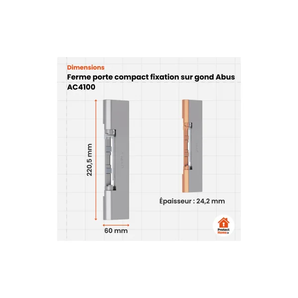 Ferme porte compact fixation sur gond Abus AC4100