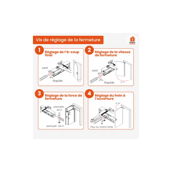 Ferme porte pour porte lourde et large Abus AC7436
