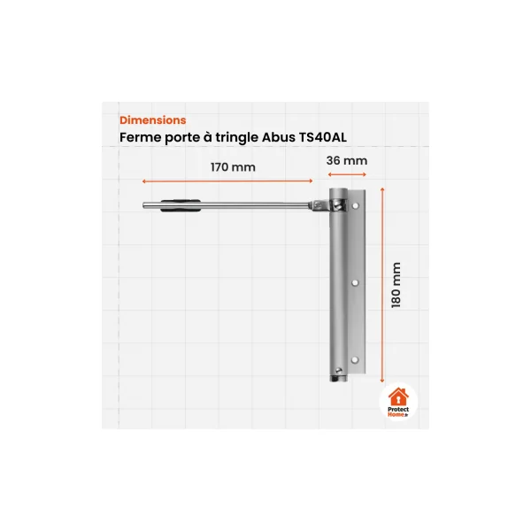 Ferme porte à tringle Abus TS40AL