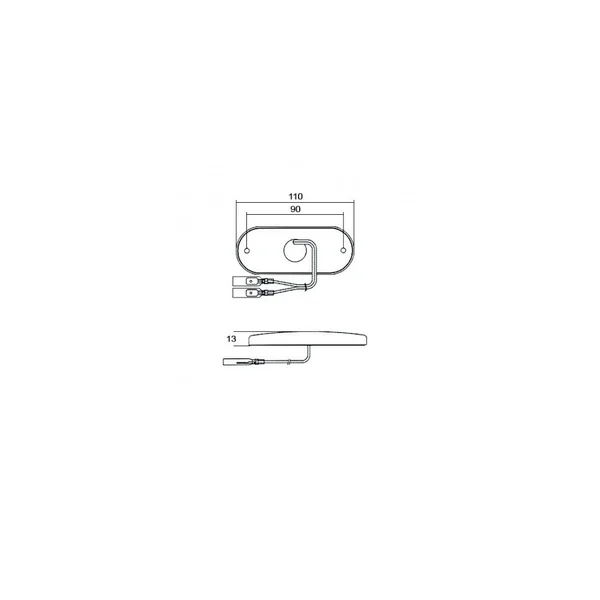 FEU A LED ORANGE JOKON 24V AVEC CABLE 165 MM