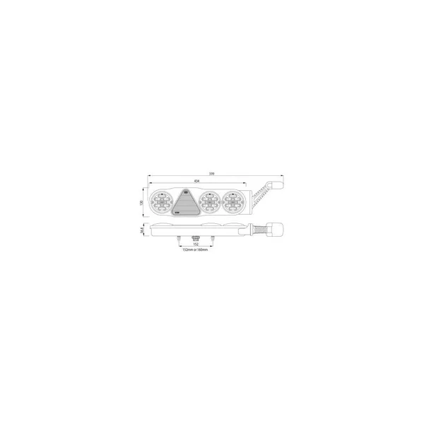 FEU ARRIERE GAUCHE 7 FONCTIONS LED 10 A 30V AVEC FEU DE GABARIT LED