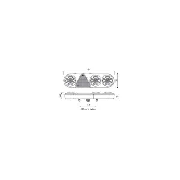 FEU ARRIERE GAUCHE 7 FONCTIONS LED 10 A 30V LED AVEC TRIANGLE