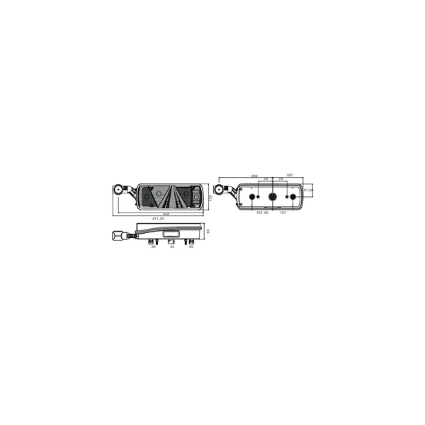 FEU ARRIERE GAUCHE ASPOCK ECOPOINT II + CORNE ET CONNECTEUR ARRIERE AMP