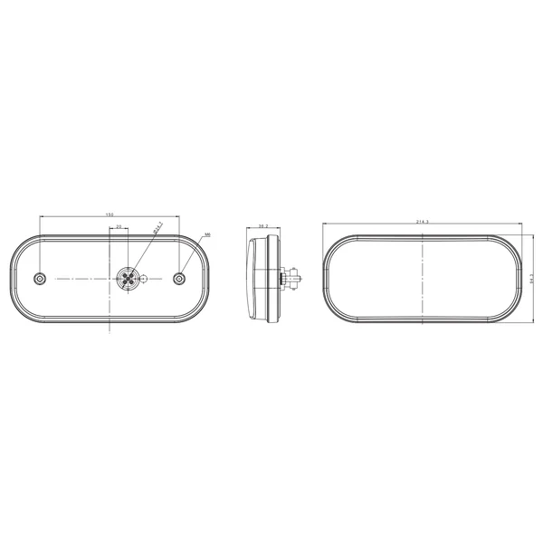 Feu arrière de remorque - Fristom FT-230 LED - gauche - 215x95x38 mm - avec clignotant dynamique - avec feu de brouillard