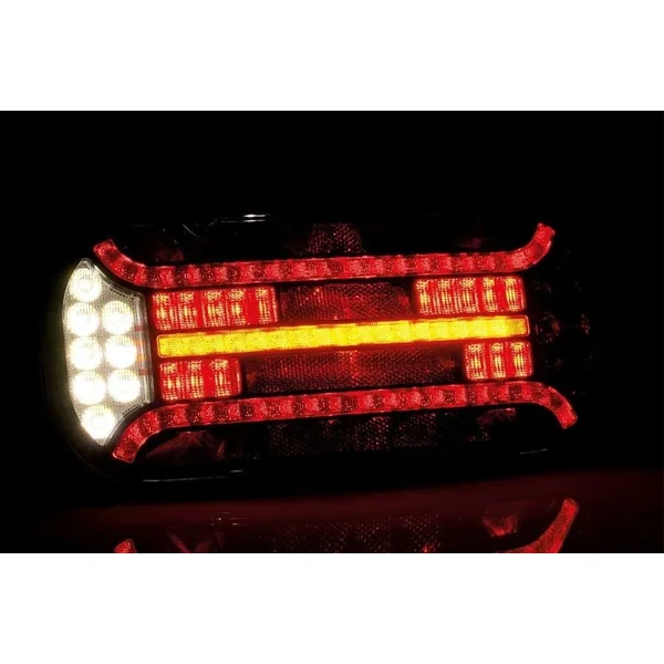 Feu arrière de remorque - Fristom FT-610 LED - droite - 302x130x51 mm - avec clignotant dynamique - raccordement par fils libres 100 cm