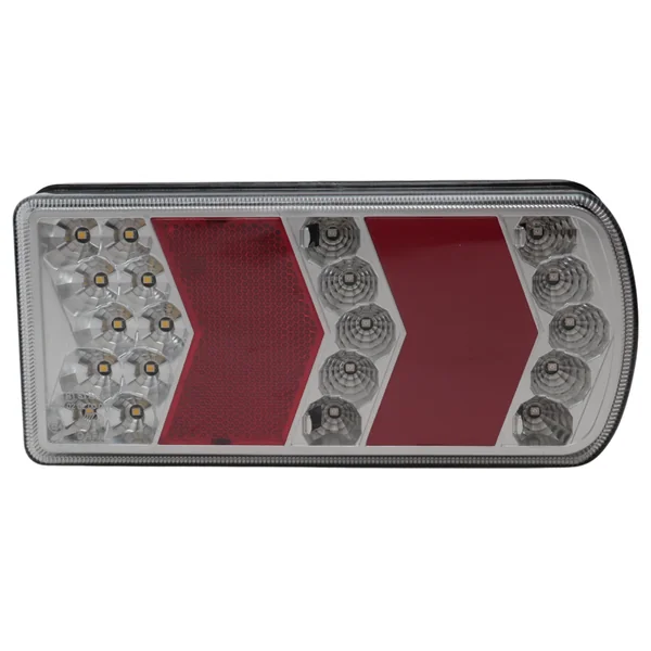 Feu arrière de remorque - Glotrac - LED - droite - 230x105x40 mm - avec feu de recul et réflecteur
