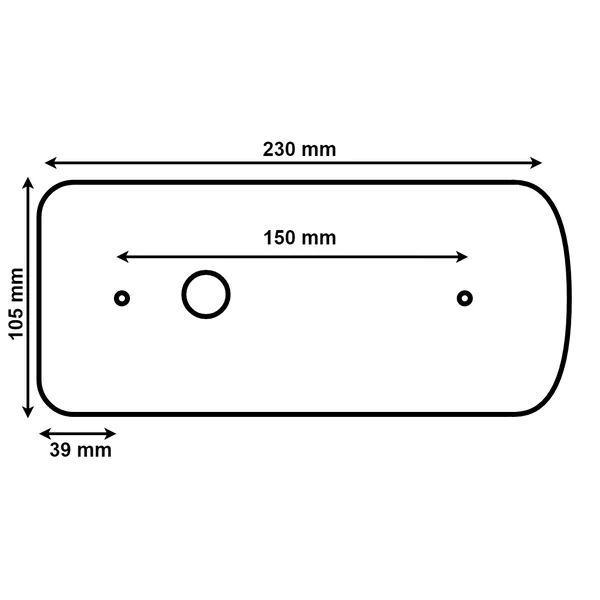 Feu arrière de remorque - Glotrac - LED - droite - 230x105x40 mm - avec feu de recul et réflecteur