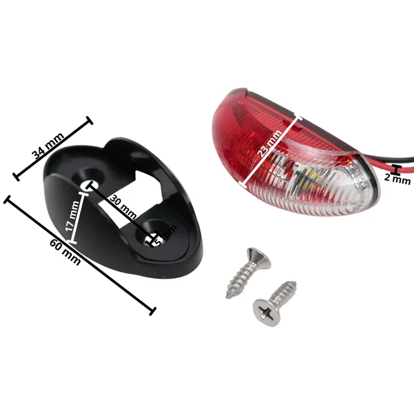 Feu de gabarit design rouge/blanc LED sur support