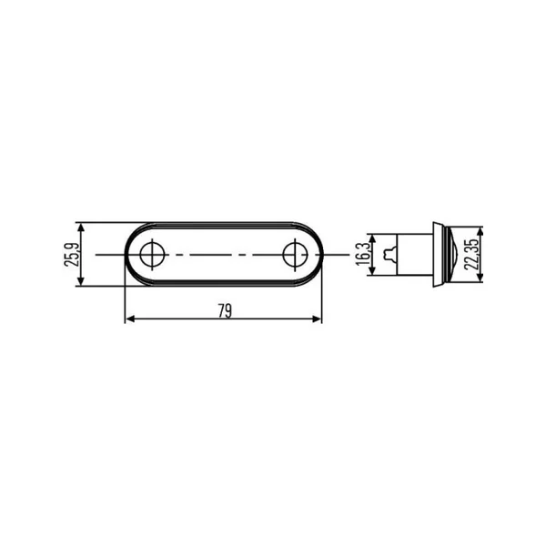 Feu de gabarit LED 10/33V Hella orange