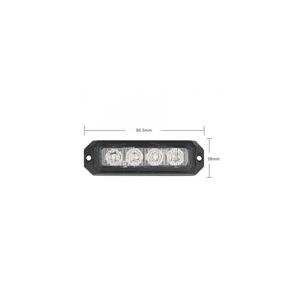 FEU DE PENETRATION 4 LED 12/24V ORANGE 3W NORME R65 R 10