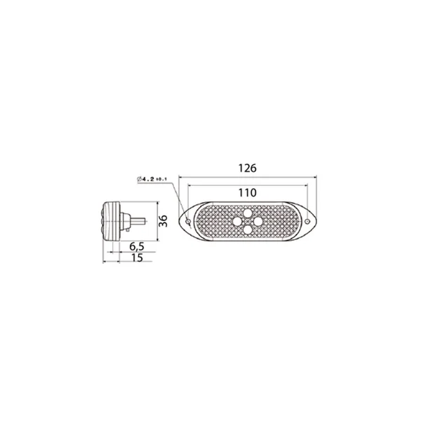 Feu de position Blanc LED VIGNAL - SMD04 LED - 104130 - 24V