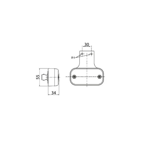Feu de position Orange VIGNAL - FE 94/98 - 194020 - 12/24V