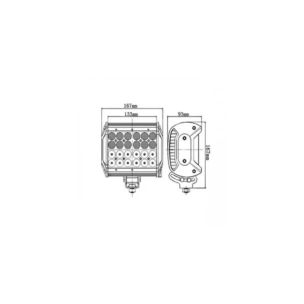 FEU DE TRAVAIL POUR QUAD 24 LED-72W, 5000 Lm, 9-32V, 6000K, IP67
