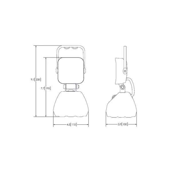 FEU DE TRAVAIL VIGNAL 4 LED ( Autonome et magnétique avec poignée )- 12/24 V -850 Lm -Blanc - IP67