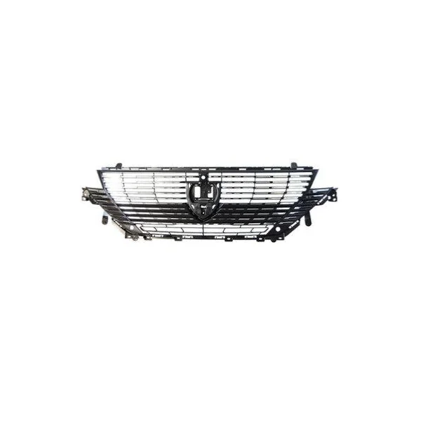 Grille de calandre pour PEUGEOT 308 III phase 1 depuis 2021, noire structurée, avec bords chromés, avec trou camera, trous radar, Neuve