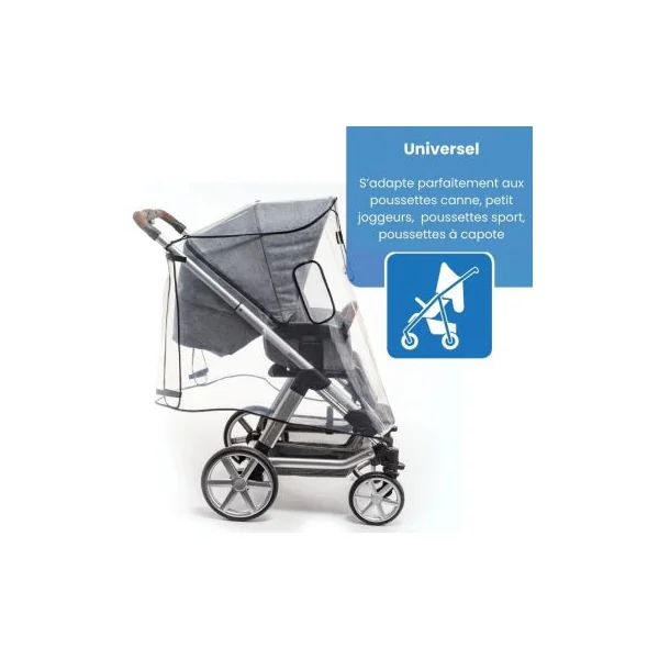 Habillage pluie pour poussette canne et évolutive