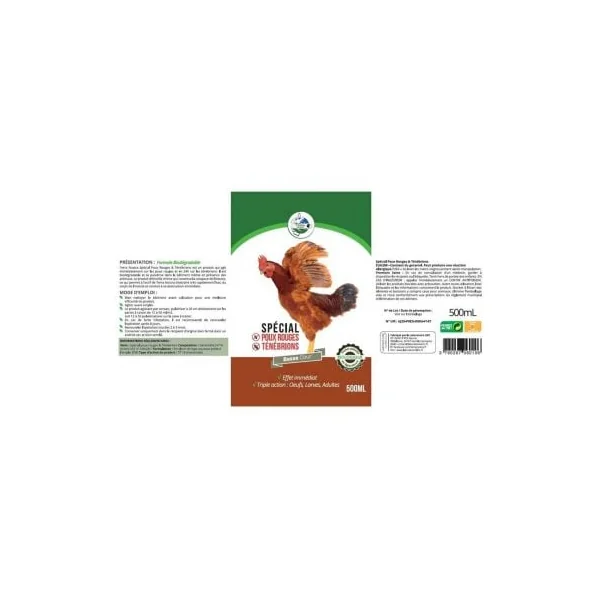 Insecticide naturel ténébrion et poux rouge poule 500ML