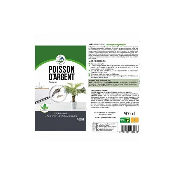 Insecticide poisson d'argent naturel