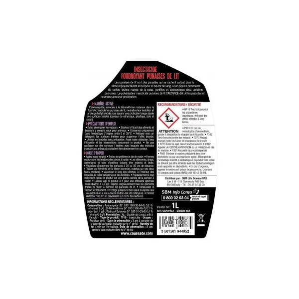 Insecticide punaise de lit foudroyant 1L