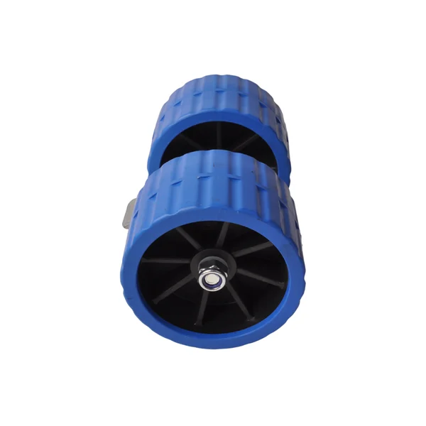 Jeu de roulettes en plastique - bleu - 74x120 mm sur bloc basculant 30 mm