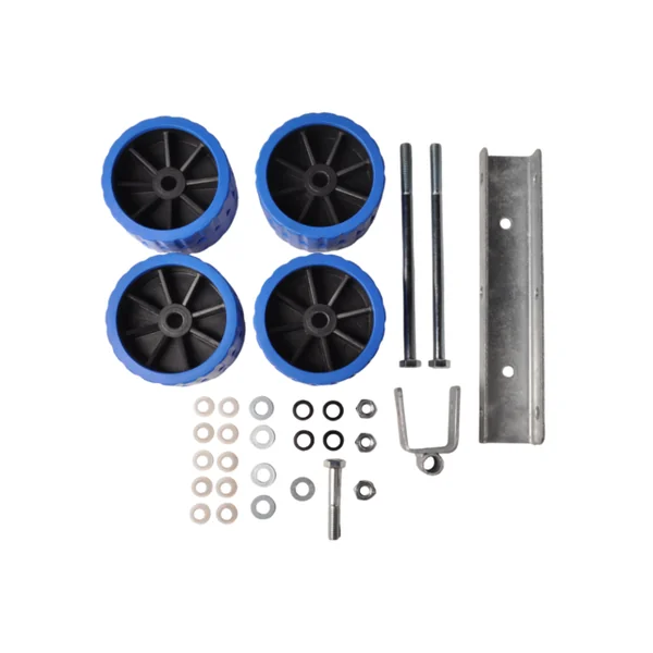 Jeu de roulettes sur bloc basculant 30 mm - 4 Diabolos - bleu
