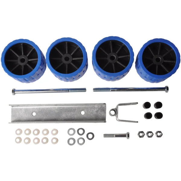 Jeu de roulettes sur bloc basculant 30 mm - 4 Diabolos - bleu