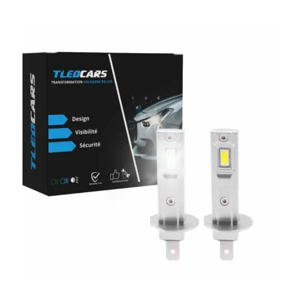 Kit Ampoules LED H1 Blanc Pur 6500 K Phares avants 72W - Feux de route - Fiat Stilo (2001-2010)