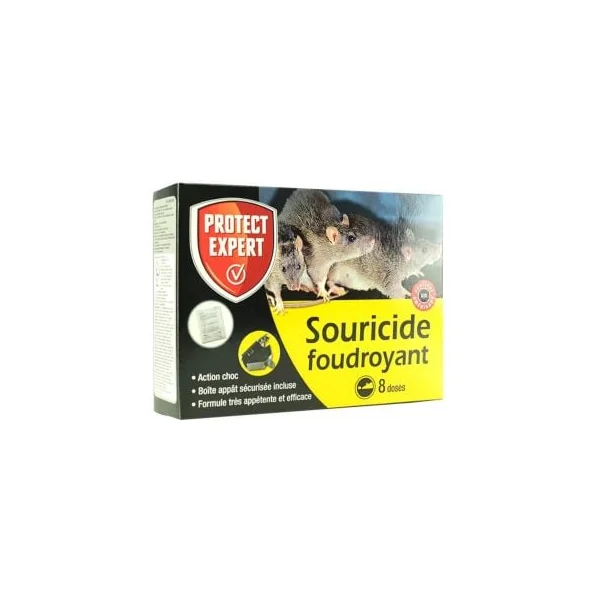 Kit souricide foudroyant poste à appâts + 8 sachets