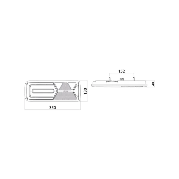 LC12 LED GAUCHE VIGNAL - 161000 - Connecteur AMP Arrière + connecteurs additionnels