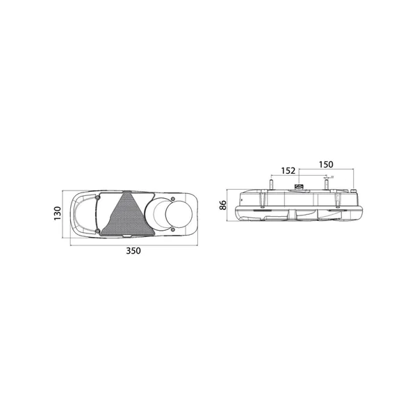 LC5T DROIT VIGNAL - 153050 - Connecteur Arrière PG13 - 12/24V - Pour LAMBERET