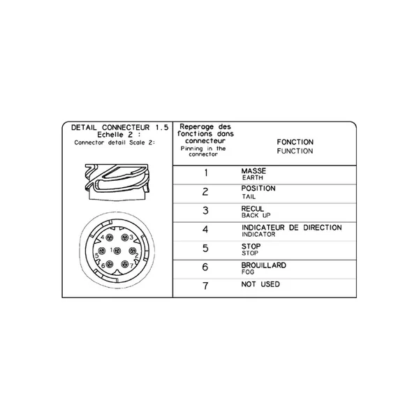LC8 DROIT VIGNAL - 156780 - Connecteur AMP latéral - 12/24V - Pour SCANIA