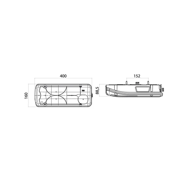 LC8 GAUCHE VIGNAL - 156770 - Connecteur AMP Arrière - 12/24V - Pour SCANIA