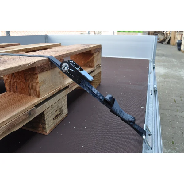 Lot de 2 sangles d'arrimage - 500x2,5 cm - noir - charge de rupture 750 kg