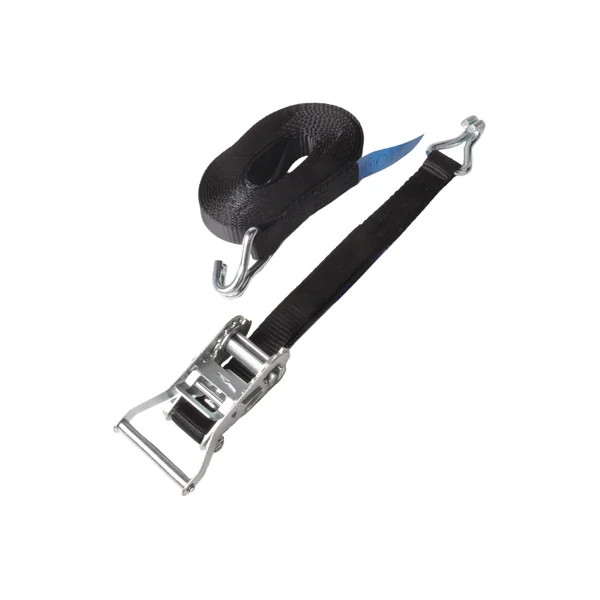 Lot de 4 Sangles d'arrimage - 600x3,5 cm - noir - charge de rupture 3000 kg