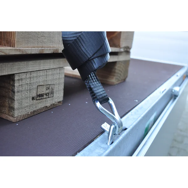 Lot de 4 Sangles d'arrimage - 600x3,5 cm - noir - charge de rupture 3000 kg