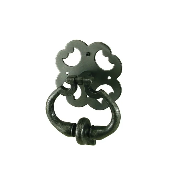 Marteau heurtoir de porte fer gris brossé patiné