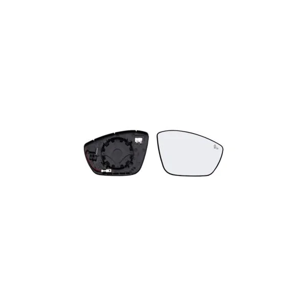 Miroir Glace rétroviseur droit pour PEUGEOT 508 II phase 1, depuis 2018, Système BLIS, dégivrant, à clipser, Neuf
