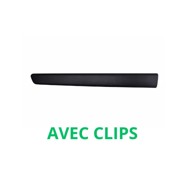Moulure baguette latérale sur porte avant gauche pour PEUGEOT PARTNER I phase 2, 2002-2008, RANCH, Noire, avec clips, Neuve