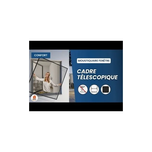 Moustiquaire de fenetre cadre telescopique