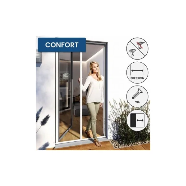 Moustiquaire enroulable pour porte confort