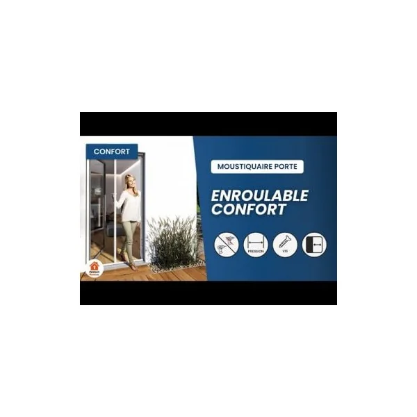Moustiquaire enroulable pour porte confort